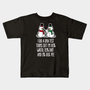 DNA test snowman funny Christmas Après ski snow Kids T-Shirt